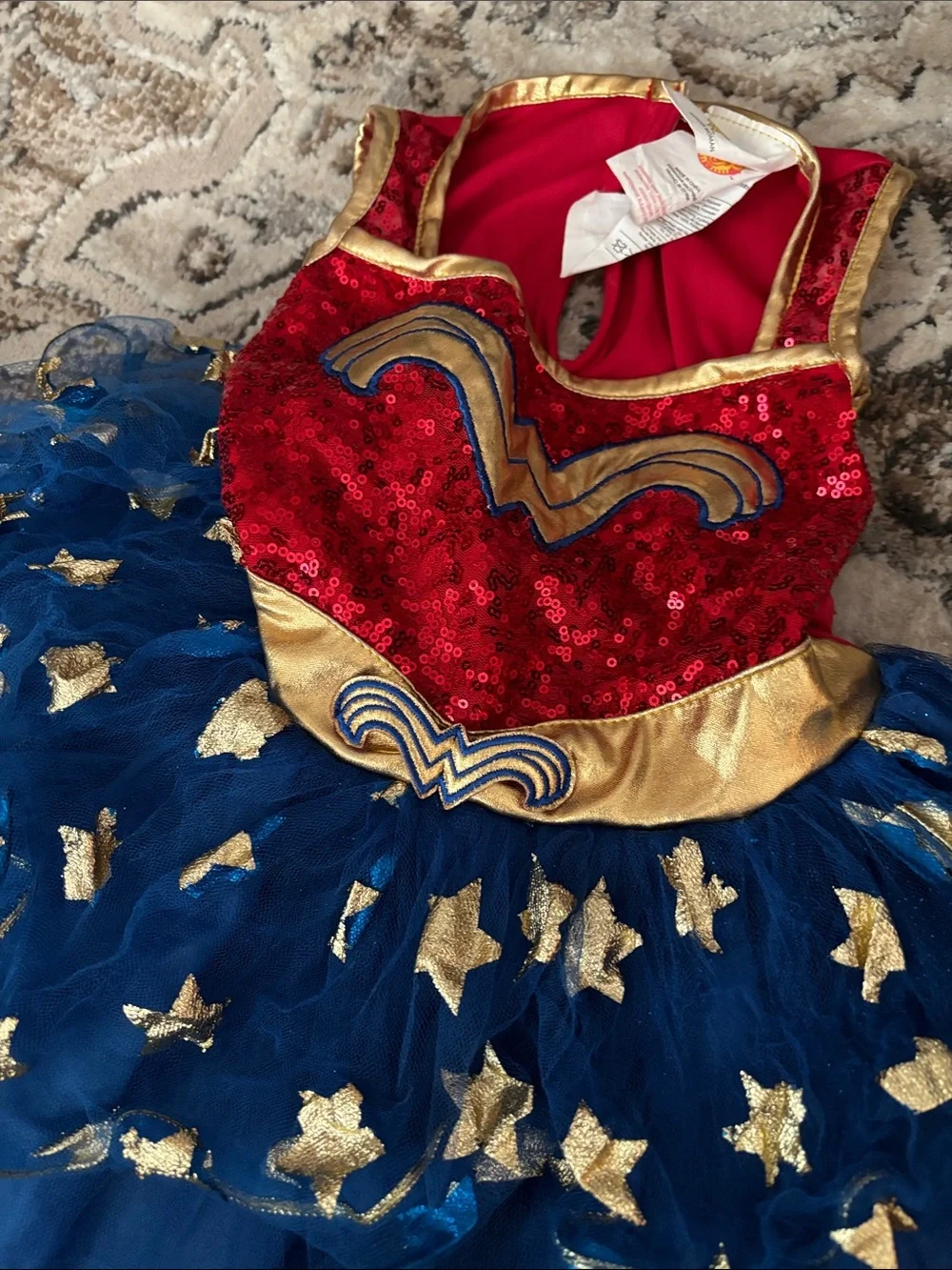 Rubie's Red, Blue & Gold Superhero Tulle Dress